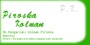 piroska kolman business card